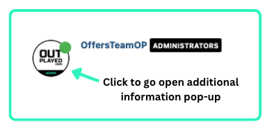 Screenshot showing how to open additional information pop up for Outplayed forum member